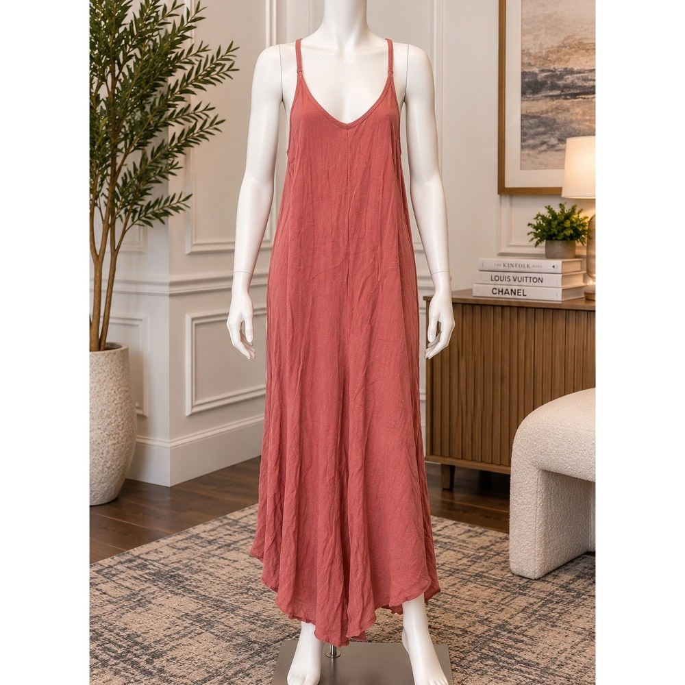 Audrey 3+1 Women Jumpsuit Terracotta Gauze Wide Leg Strappy Small
